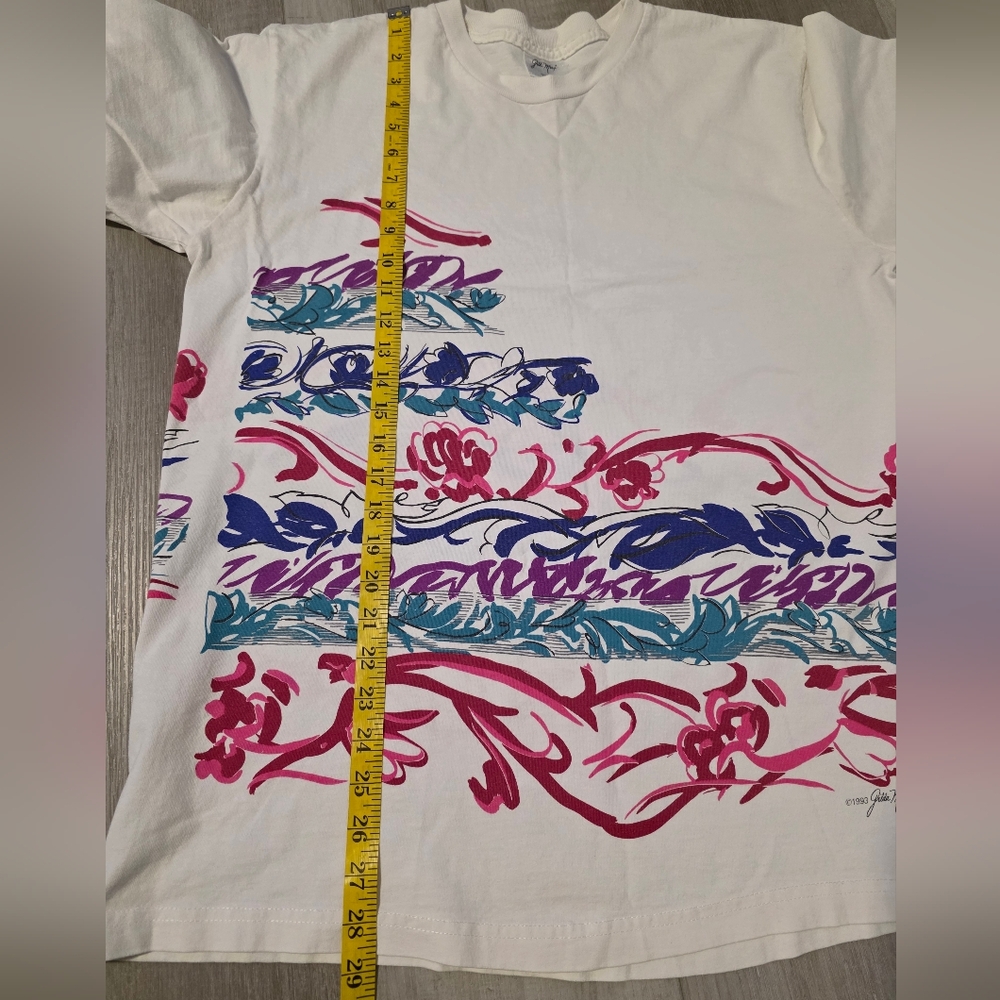 Gilda Marx Colorful Abstract Graphic T-Shirt One Size Vintage 1993 - Picture 15 of 15